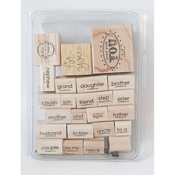 24 Vintage Rubber Stamps Stampin Up Everyone in the Family For You - Picture 1 of 2